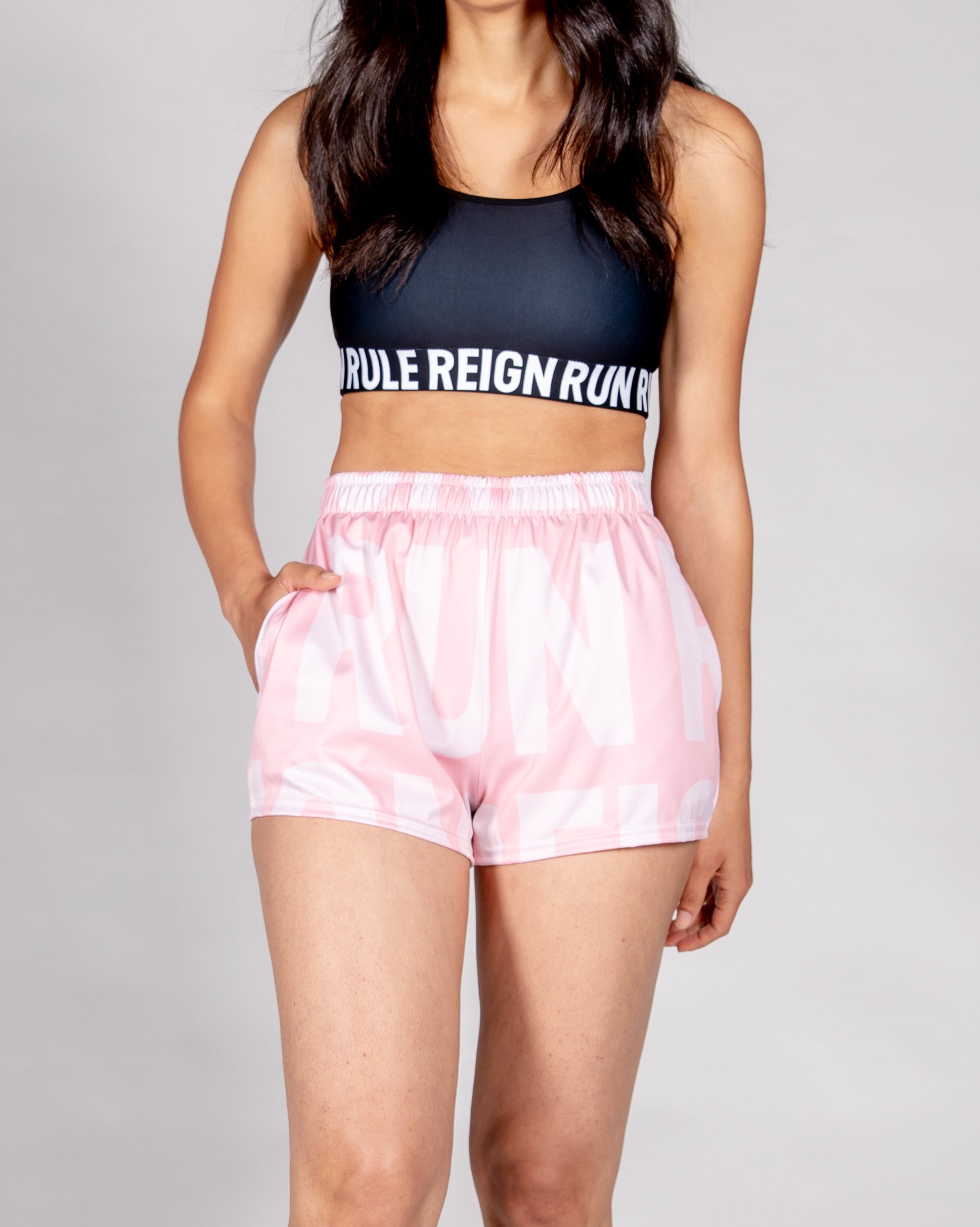 pink athletic shorts casual gym