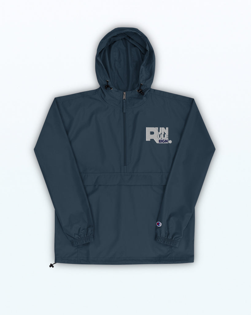 Guys men pullover athletic activewear jacket navy blue #color_navy