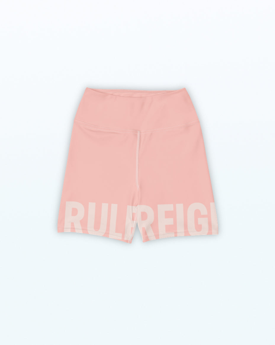 Pink women yoga high waisted shorts #color_pink