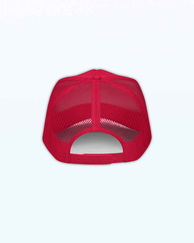 athletic women foam trucker hat red #color_red