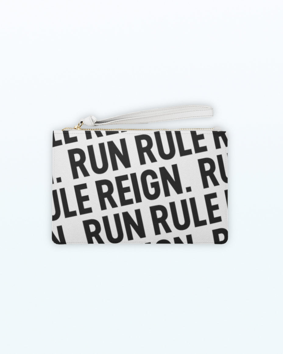 RUN RULE REIGN™ Signature Clutch | White